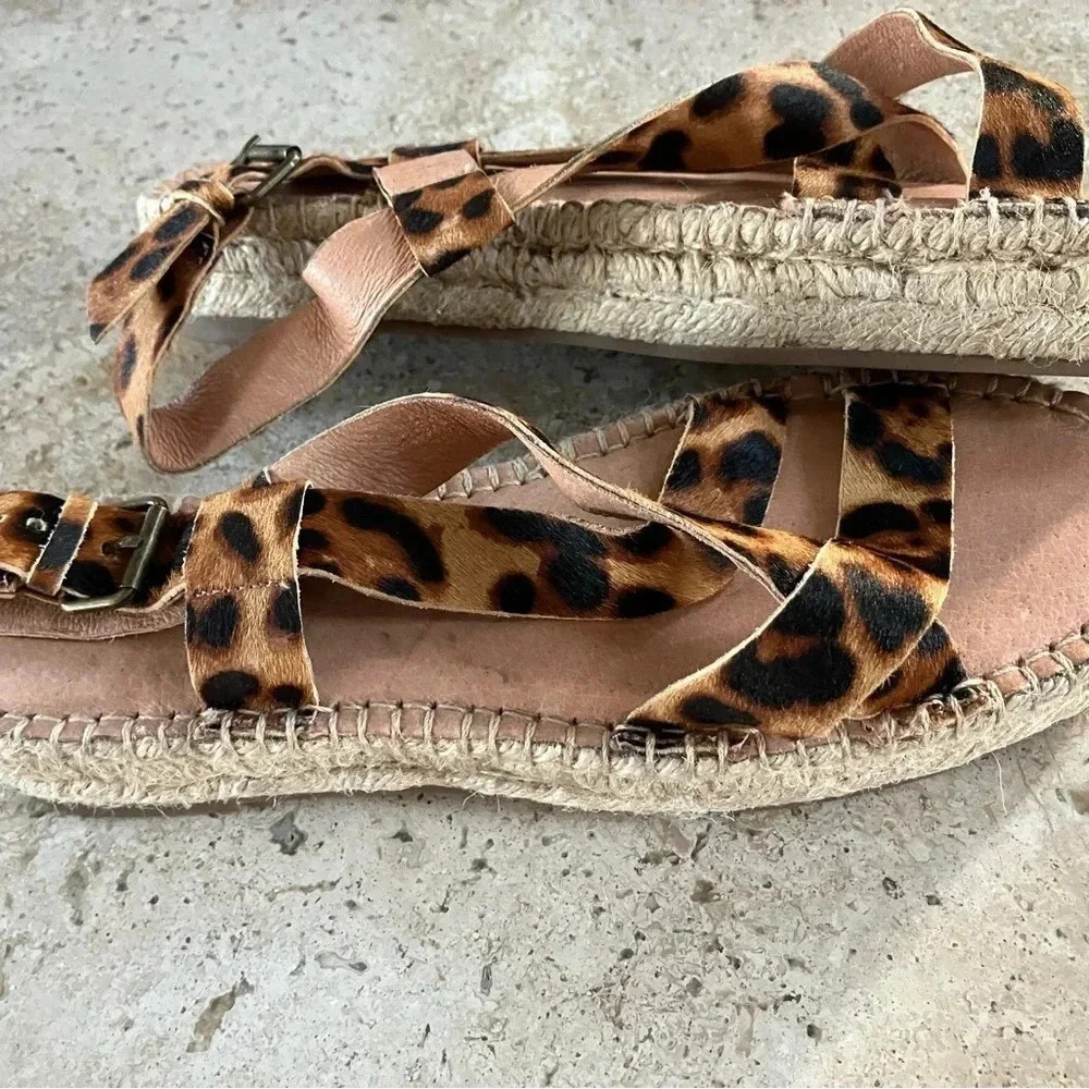 NWOB Madewell Malia Asymmetrical Espadrille Sandal calf Hair - Picture 7 of 8
